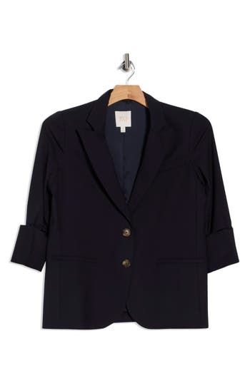 Twp Solid Stretch Wool Blazer In Blue