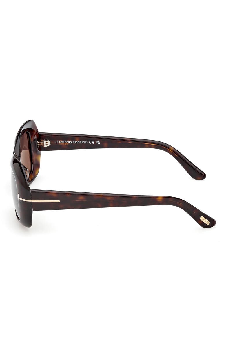 TOM FORD 51mm Rectangle Sunglasses, Alternate, color, Dark Havana / Brown