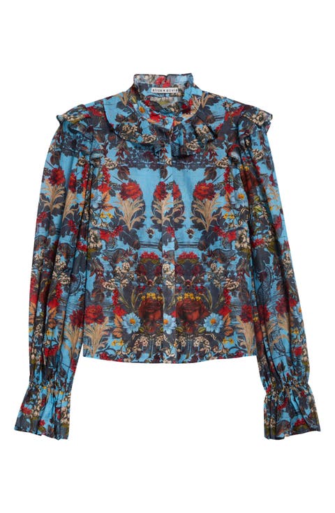 Bernice Print Ruffle Top
