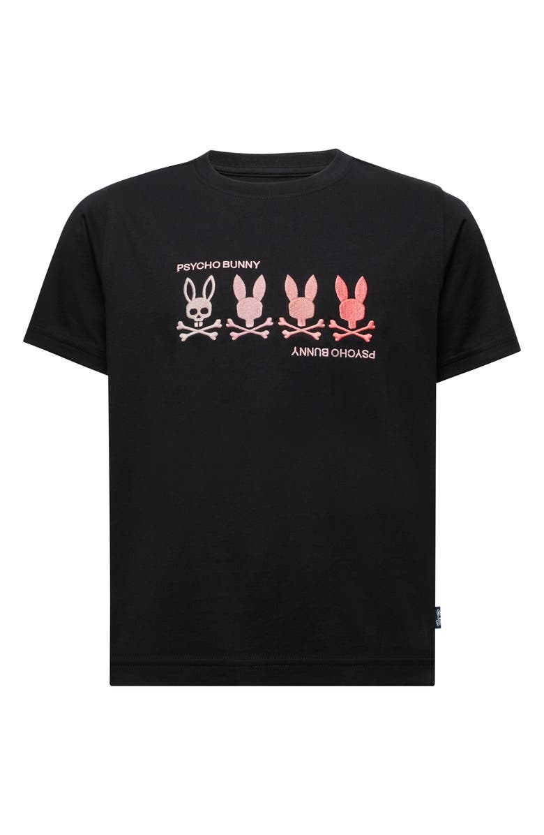 Psycho Bunny Kids' Oceania Embroidered Pima Cotton T-Shirt, Main, color, Black
