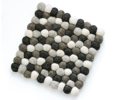 Fair Trade Virgin Sheep Wool Trivet, Handcrafted in Nepal, 8-Inch Square