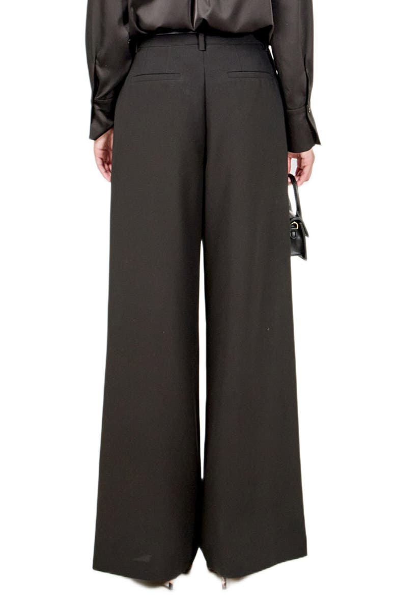 Endless Rose Wide-Leg Pleat Pants, Alternate, color, Black