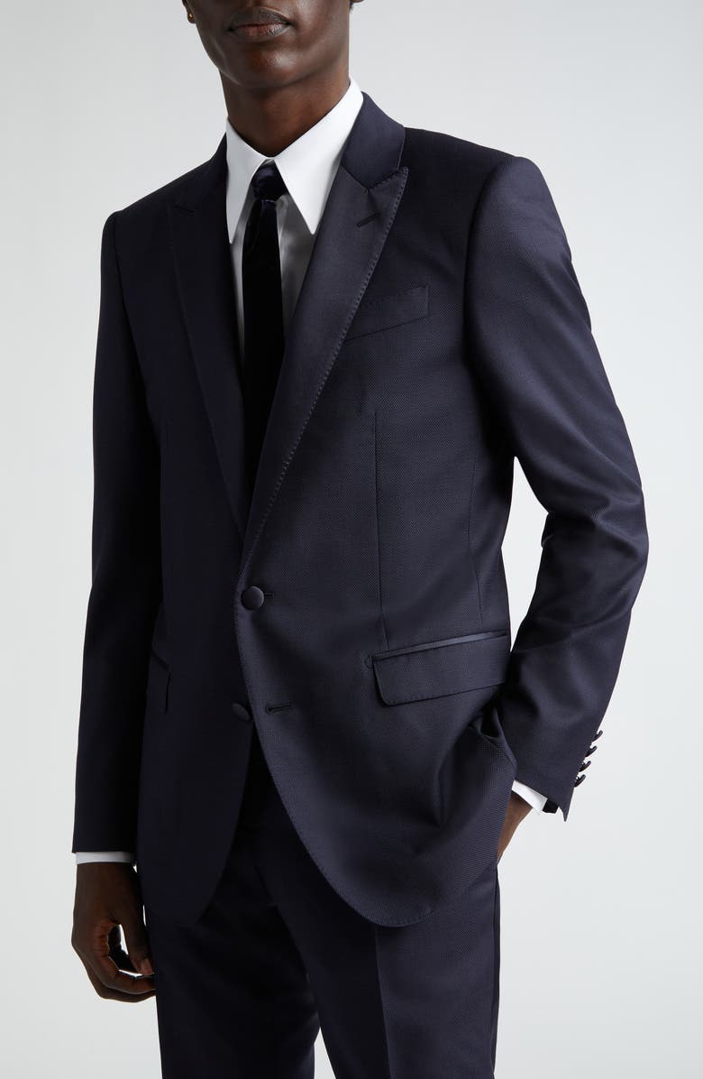 Dolce&Gabbana Navy Wool Blend Tuxedo, Alternate, color, 