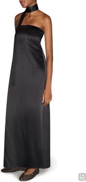 MANGO TEEN Satin Halter Maxi Dress