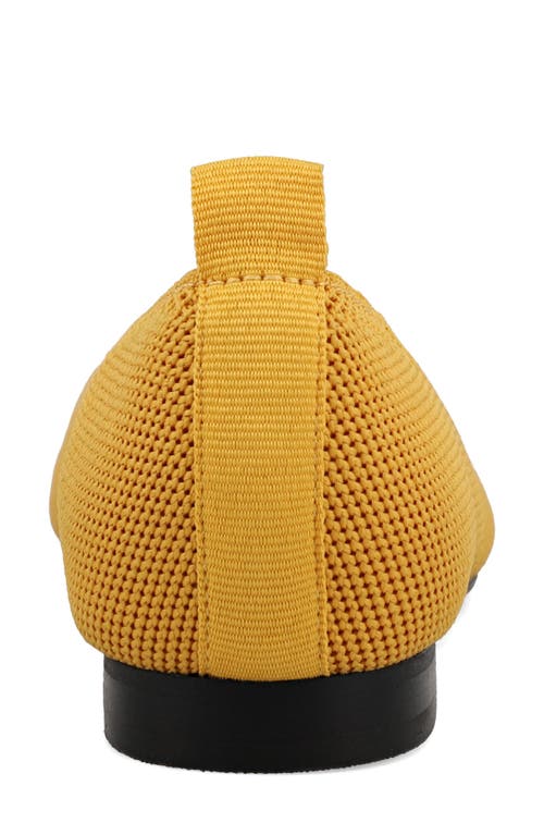 Shop Mia Raisa Stretch Knit Flat In Mustard