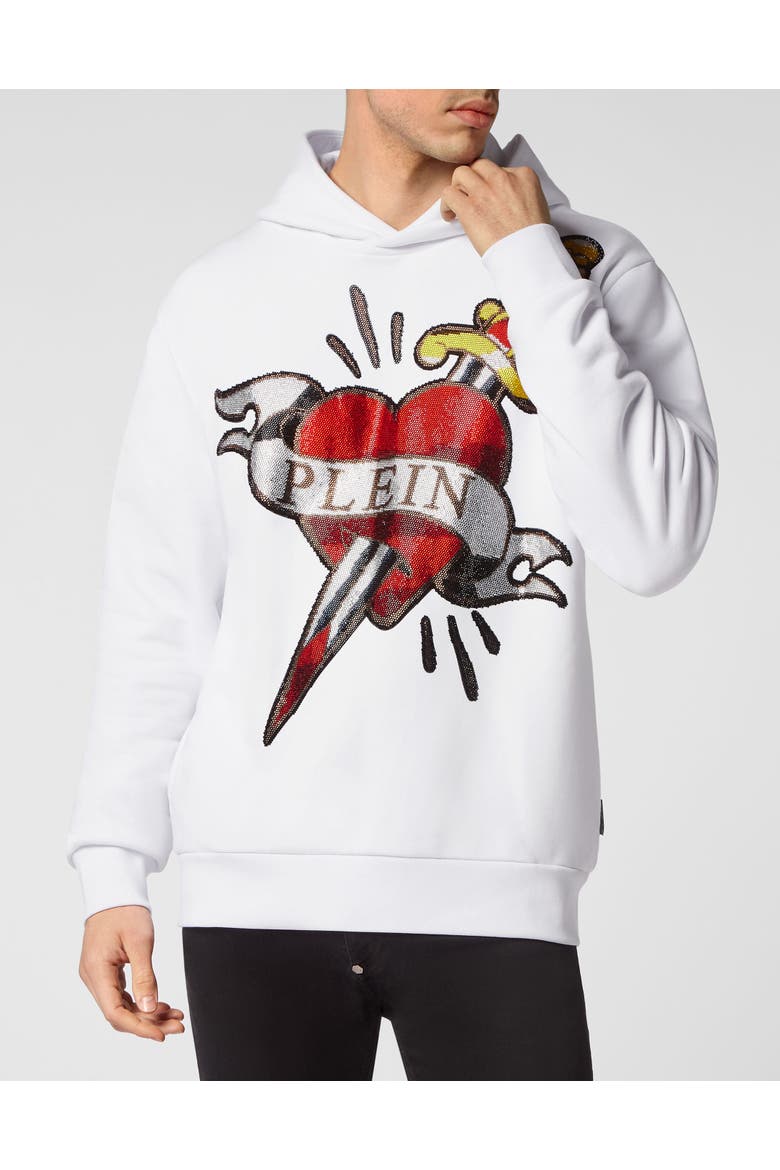 Hoodie Sweatshirt Love Men, Main, color, white