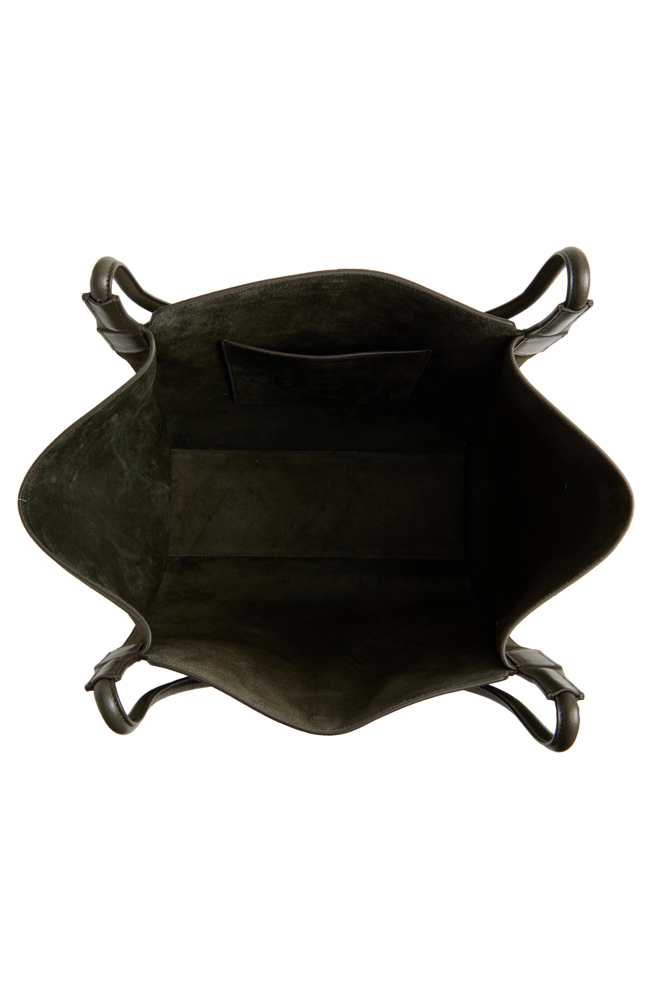 Victoria Beckham Small Victoria Suede Tote, Alternate, color, Dark Olive