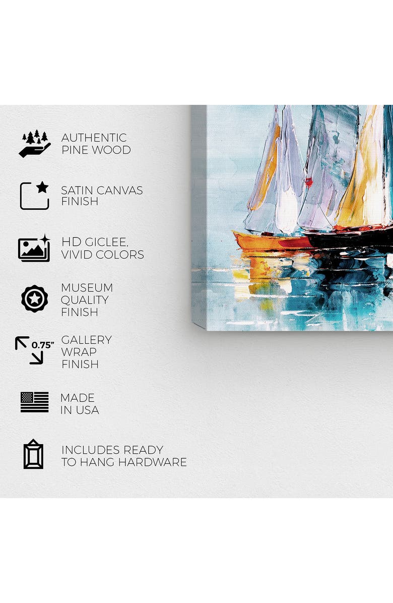 Wynwood Studio 'Beautiful Ships' Canvas Wall Art, Alternate, color, Blue
