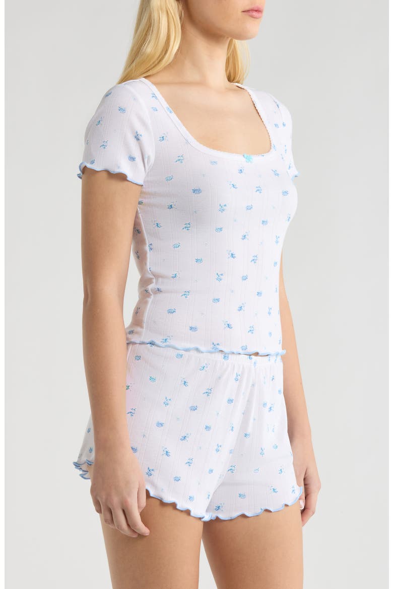 Pointelle Knit Short Pajamas, Alternate, color, WHITE- BLUE SABRINA DITSY