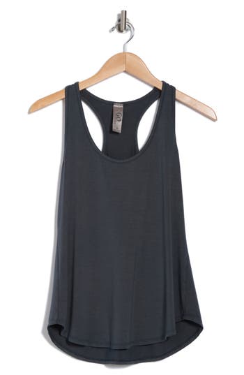 Go Couture Rounded Racerback Tank In Slate