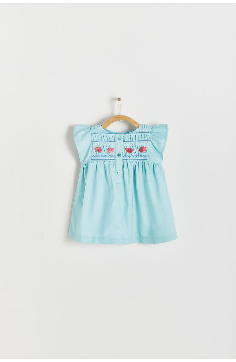 Babycottons Premium Cotton Elle Dress for Infant, Alternate, color, Aqua