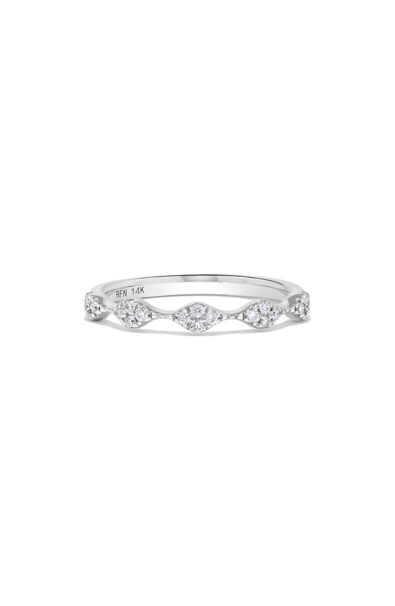 H.J. Namdar 14K White Gold Diamond Marquise Band Stackable Ring, Main, color, White