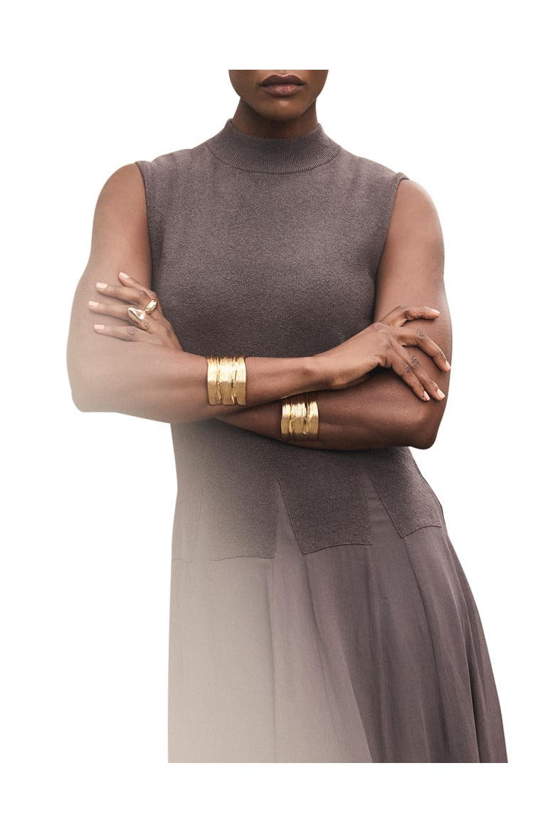 Sleeveless Knit Midi Dress, Alternate, color, Brown