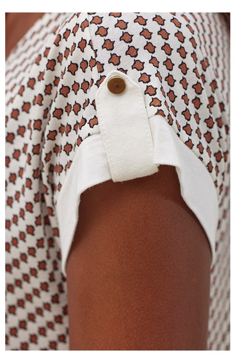 LASCANA Women's Rounded Neckline Top, Alternate, color, White Printed