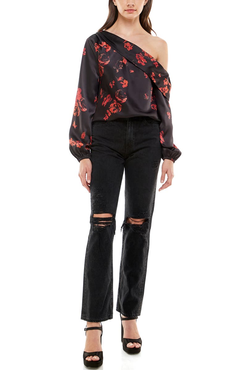 WAYF One-Shoulder Blouse, Alternate, color, 