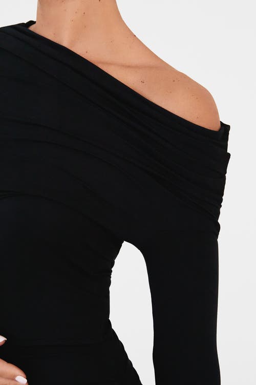 Lo+jayne The Asymmetrical Micro Modal Drape Shoulder Top