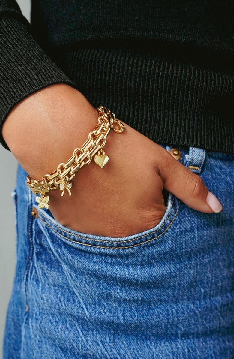 MARLYN SCHIFF Nikki Charm Bracelet, Alternate, color, Gold