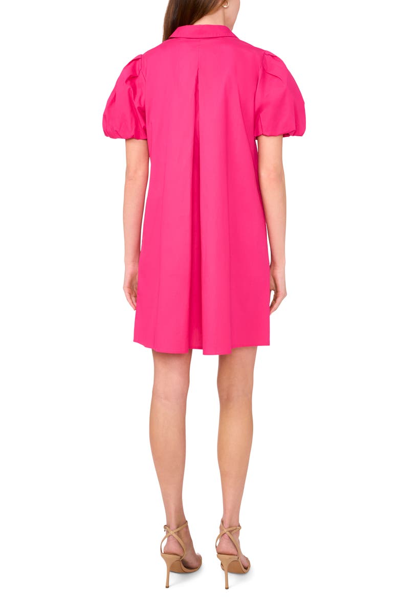 Puff Sleeve A-Line Shirtdress, Alternate, color, FIERCELY FUSCHIA