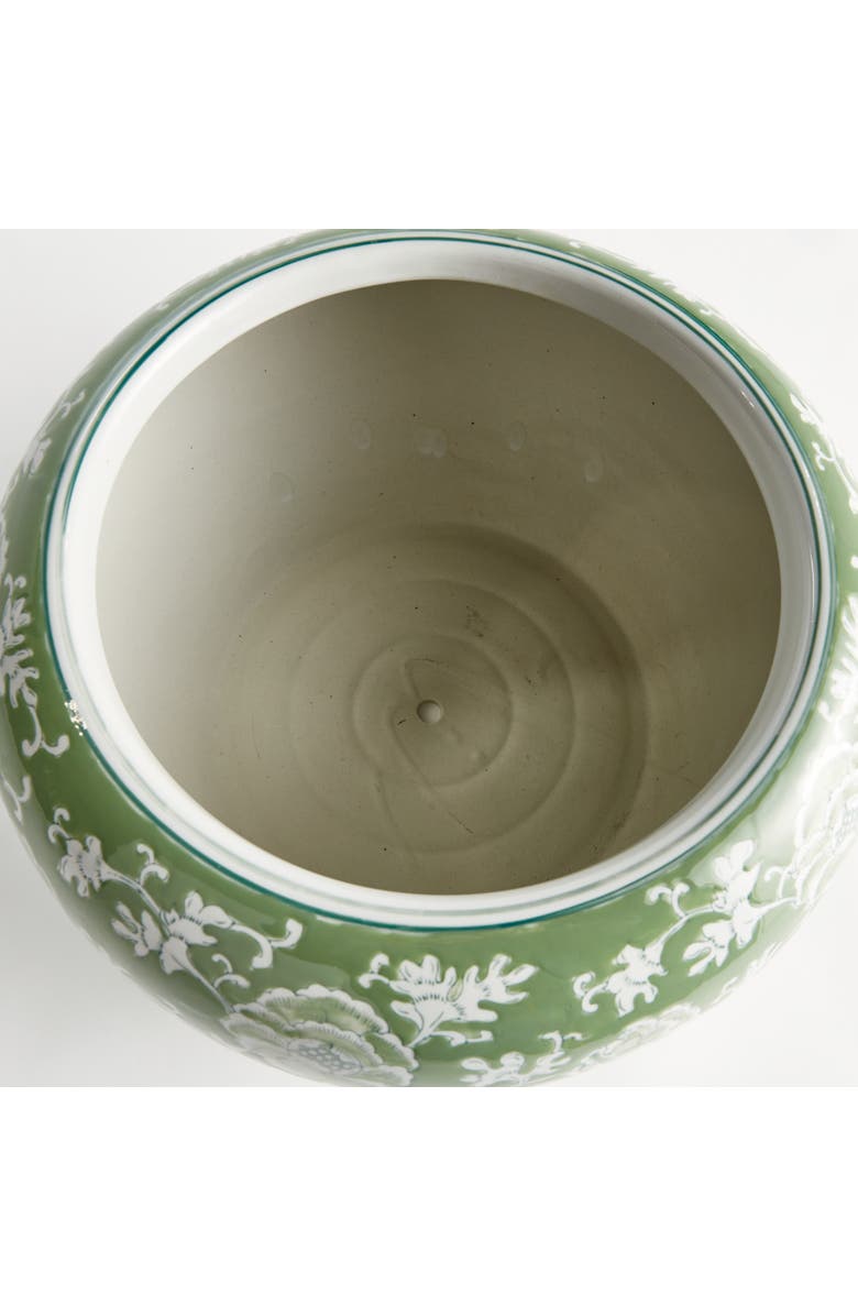 Napa Home & Garden Green & White Chinoiserie Large Imperial Lotus Planter, Alternate, color, Green