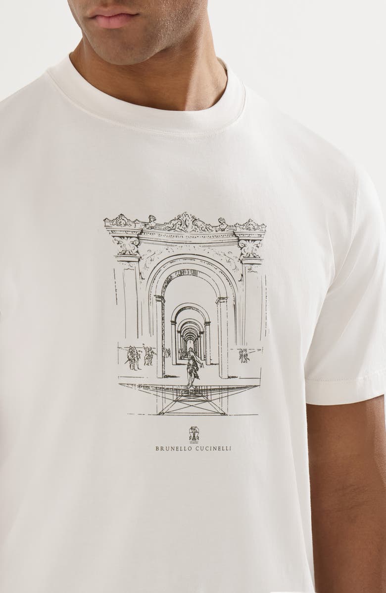 Brunello Cucinelli T-shirt with print, Alternate, color, White