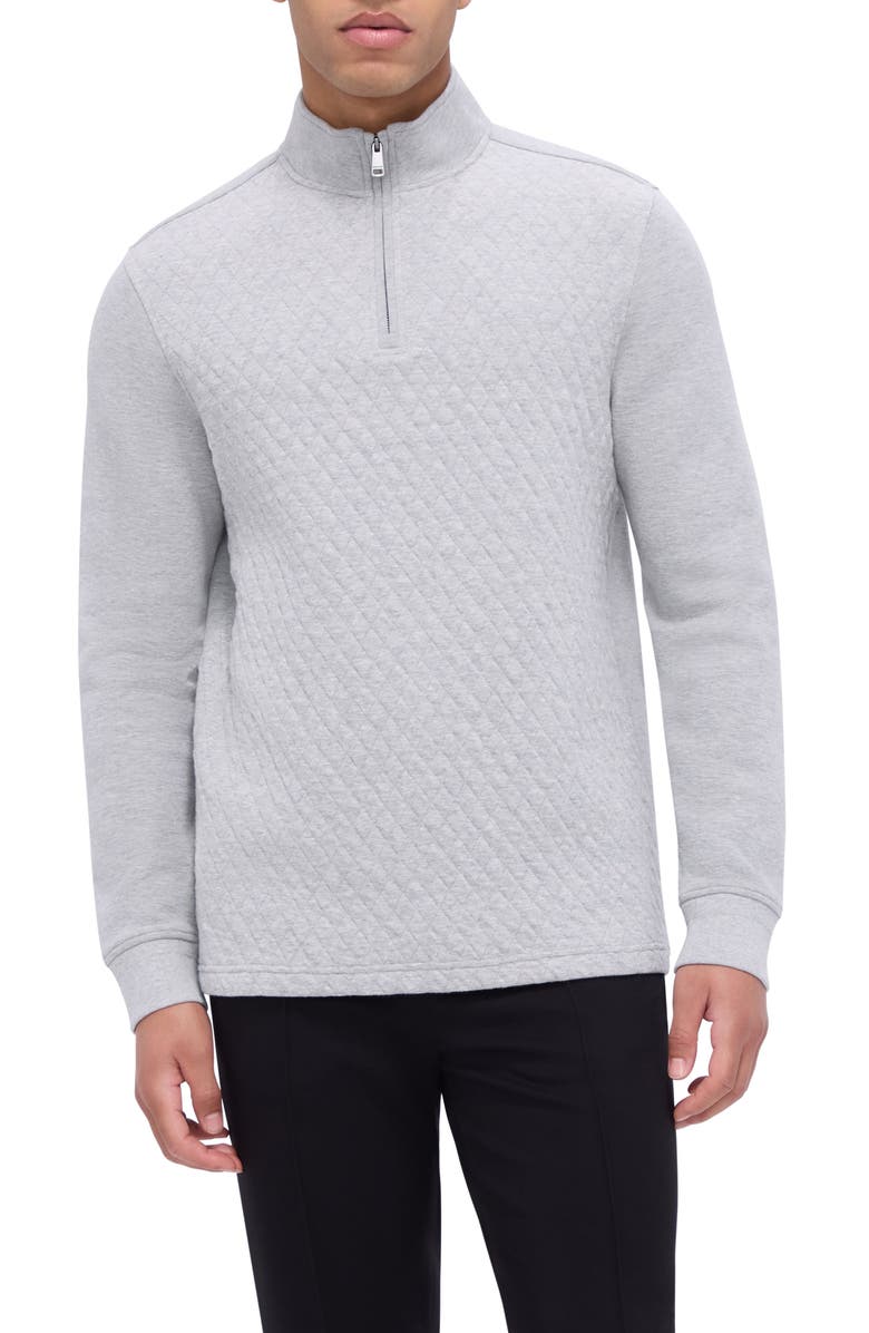 Bugatchi Quarter Zip Pullover, Main, color, Cement