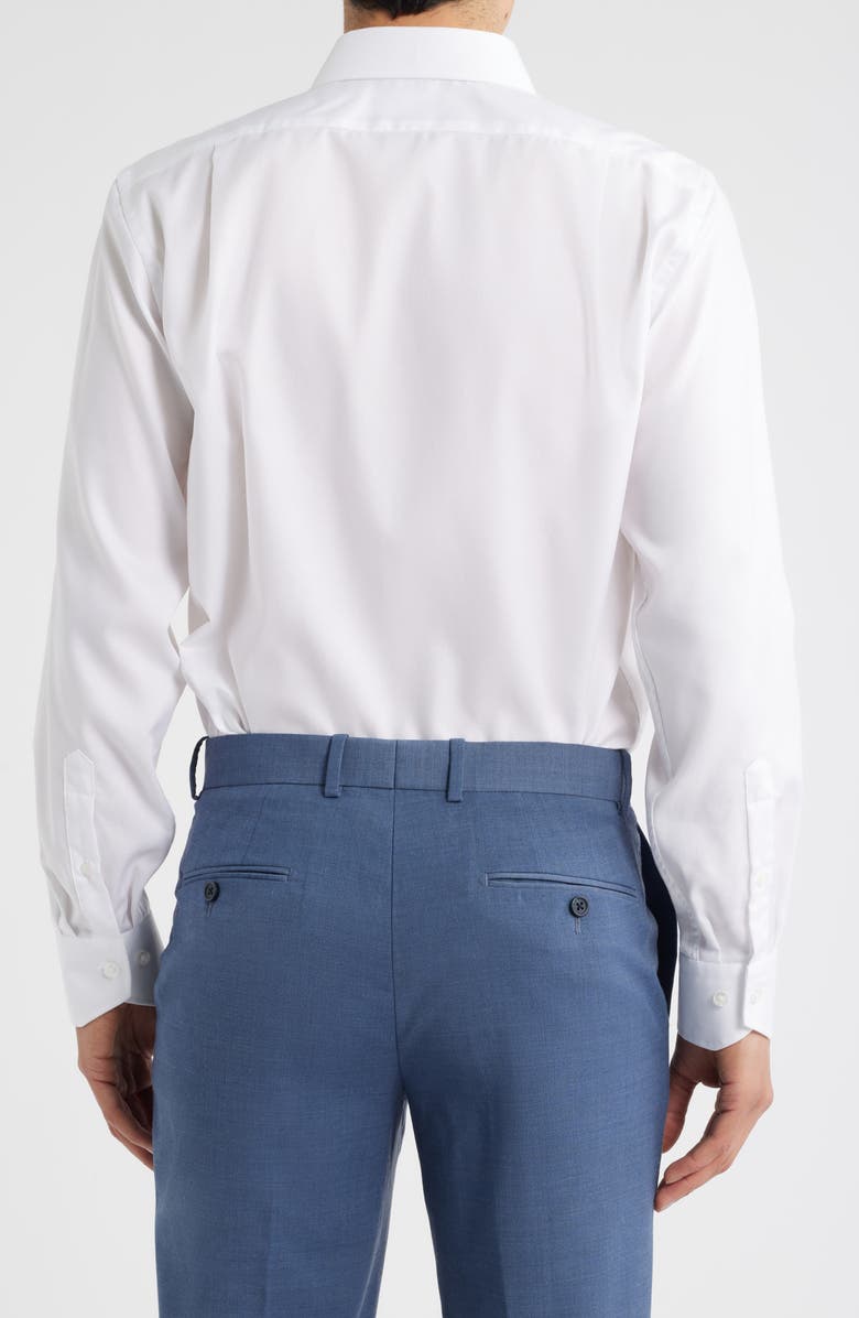 Lorenzo Uomo Trim Fit Diamond Textured White Cotton Dress Shirt, Alternate, color, White