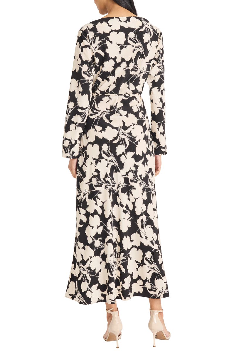 DONNA MORGAN FOR MAGGY Floral Long Sleeve Maxi Dress, Alternate, color, Black/ Cream