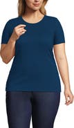 Lands' End Plus Size Micro Rib T-Shirt
