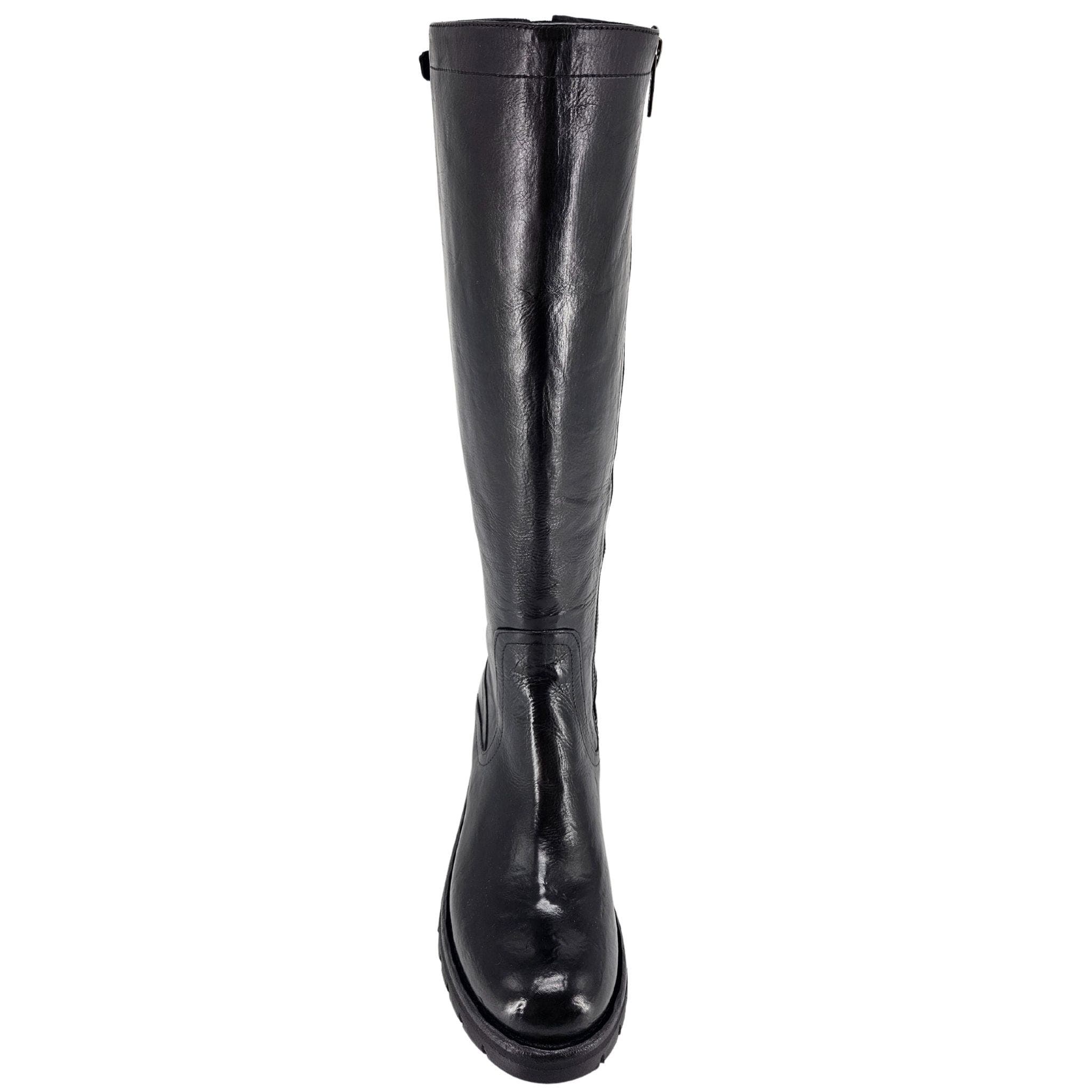 Madison Maison Leather Tall Flat Buckle Boot, Alternate, color, Black