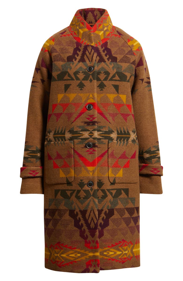 Pendleton Autumn Birch Archive Virgin Wool Blend Blanket Coat, Alternate, color, Autumn Birch Brown