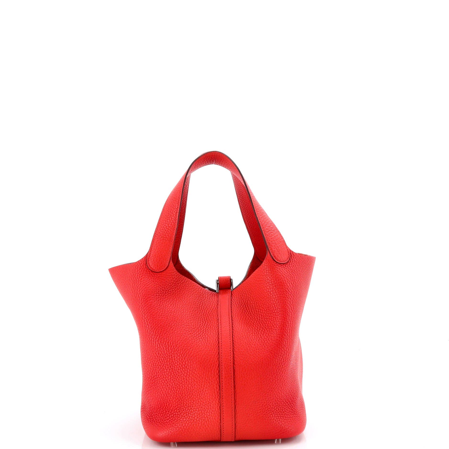 Pre-Owned Hermes Picotin Lock Bag Clemence MM, Alternate, color, Rouge Tomate