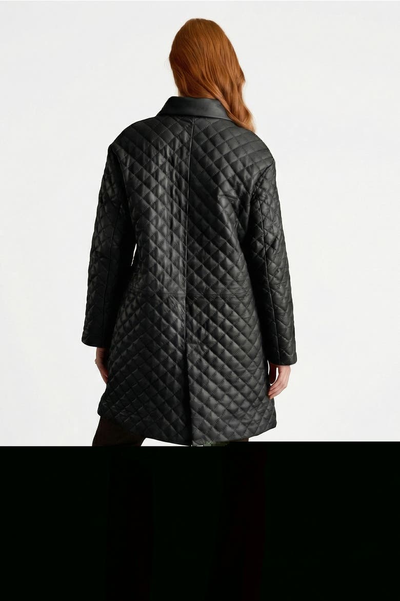Holland Quilted Leather Coat, Alternate, color, Black