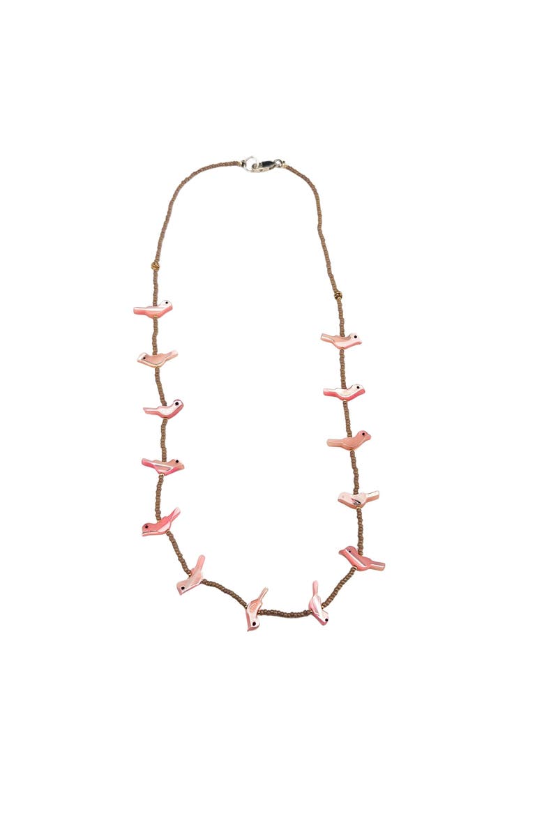 Fetish Bird Necklace, Alternate, color, pink