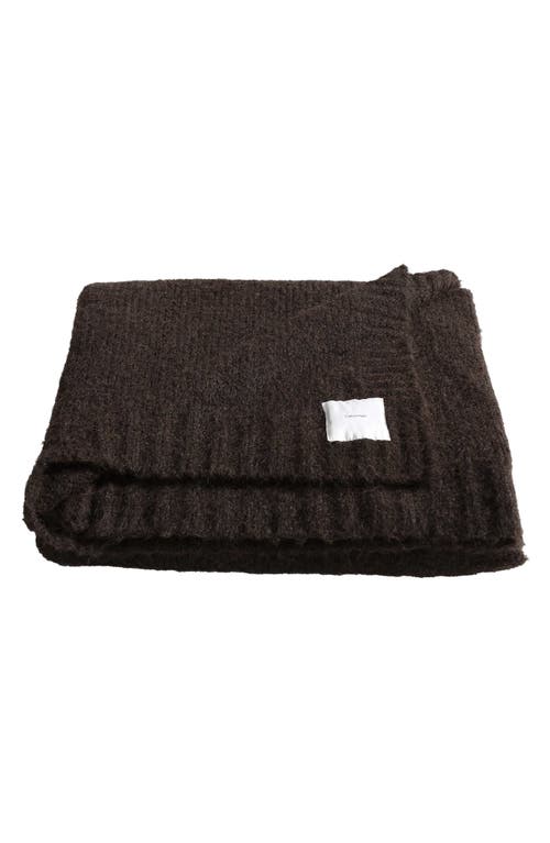Calvin Klein Home Sweater Knit Throw Blanket in Medium Brown 