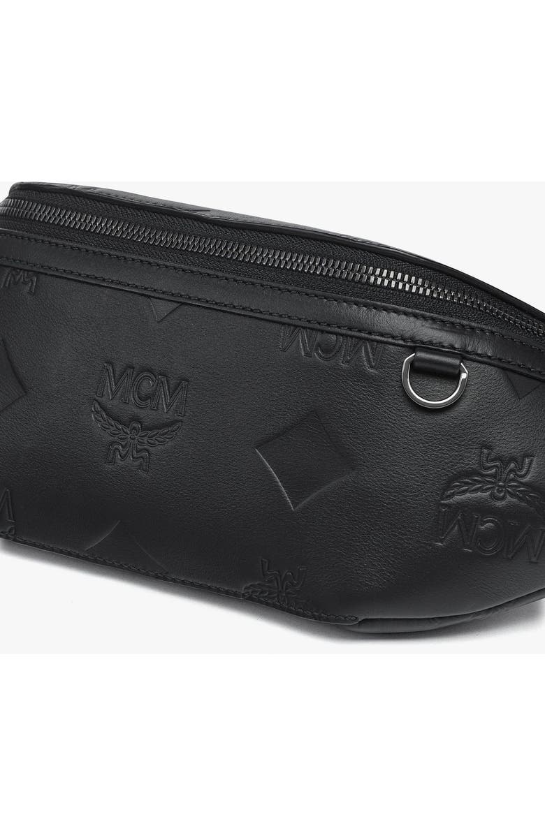 MCM Medium Fursten Belt Bag in Maxi Monogram Leather, Alternate, color, Black