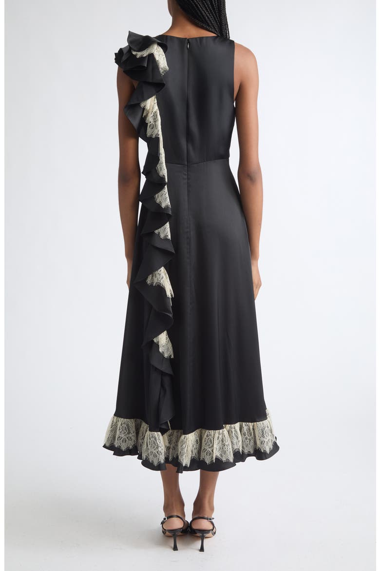 Esme Satin Midi Dress, Alternate, color, BLACK/GARDENIA