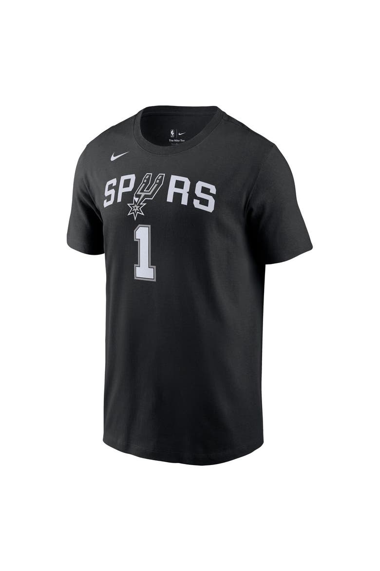 Men's Nike Victor Wembanyama Black San Antonio Spurs Icon 2022/23 Name & Number T-Shirt, Alternate, color, Black