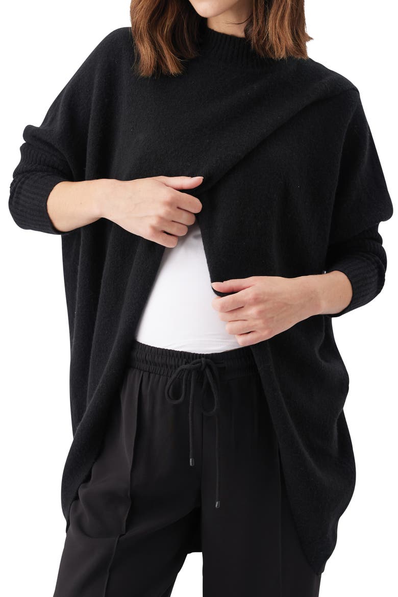 Hallie Cross Over Knit, Alternate, color, Black