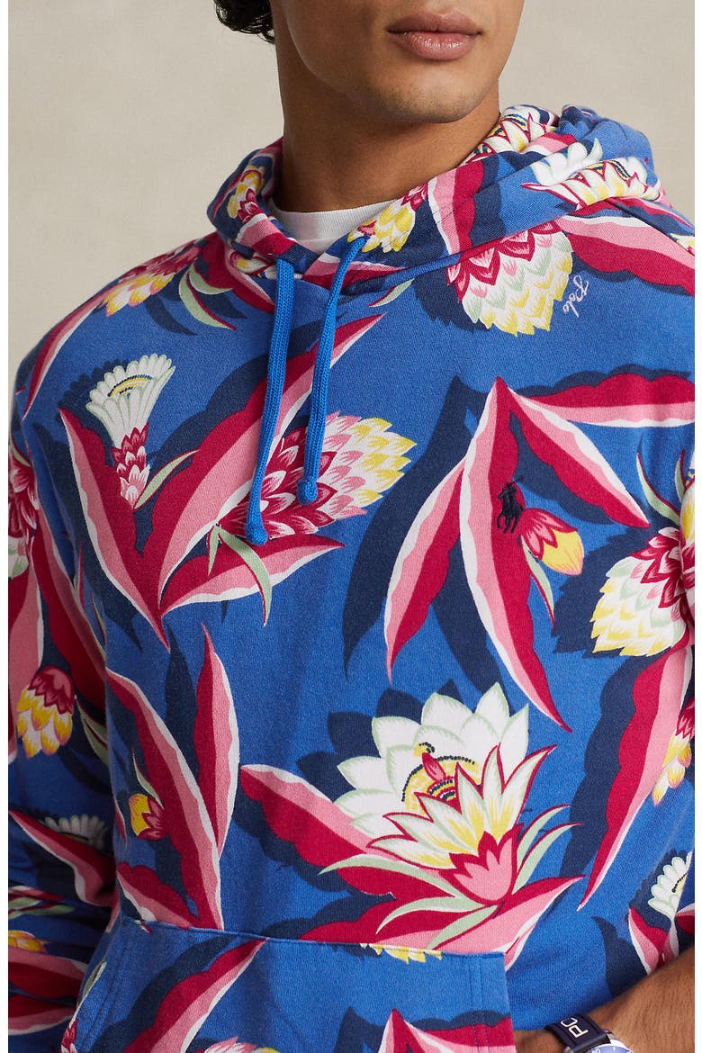 Floral French Terry Hoodie, Alternate, color, BONHEUR FLORAL/ SPA ROYAL