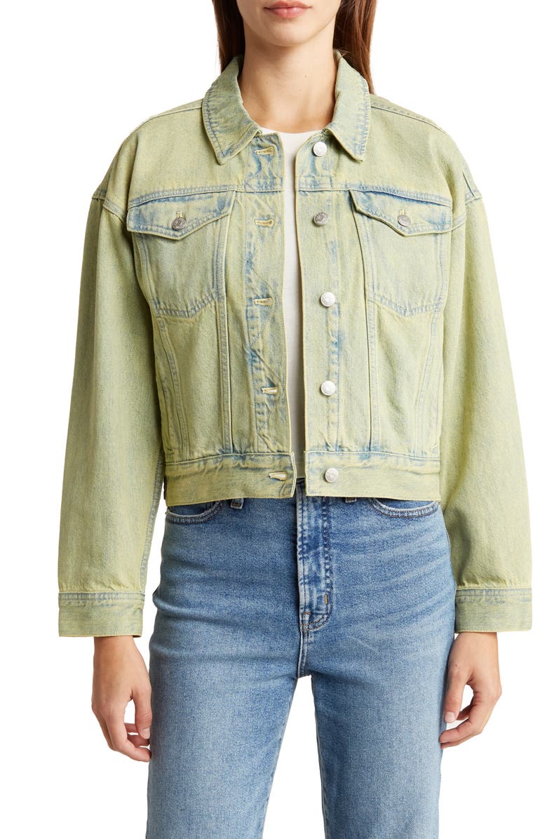 Madewell Oversize Crop Denim Trucker Jacket, Main, color,