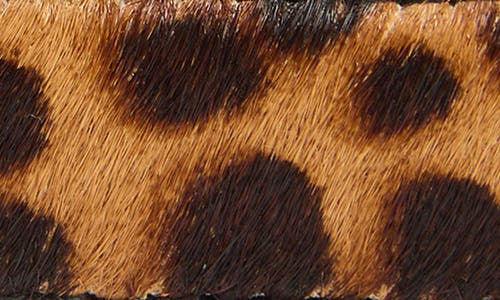 Nordstrom Rack Cheetah Genuine Calf Hair & Leather Belt In Brown