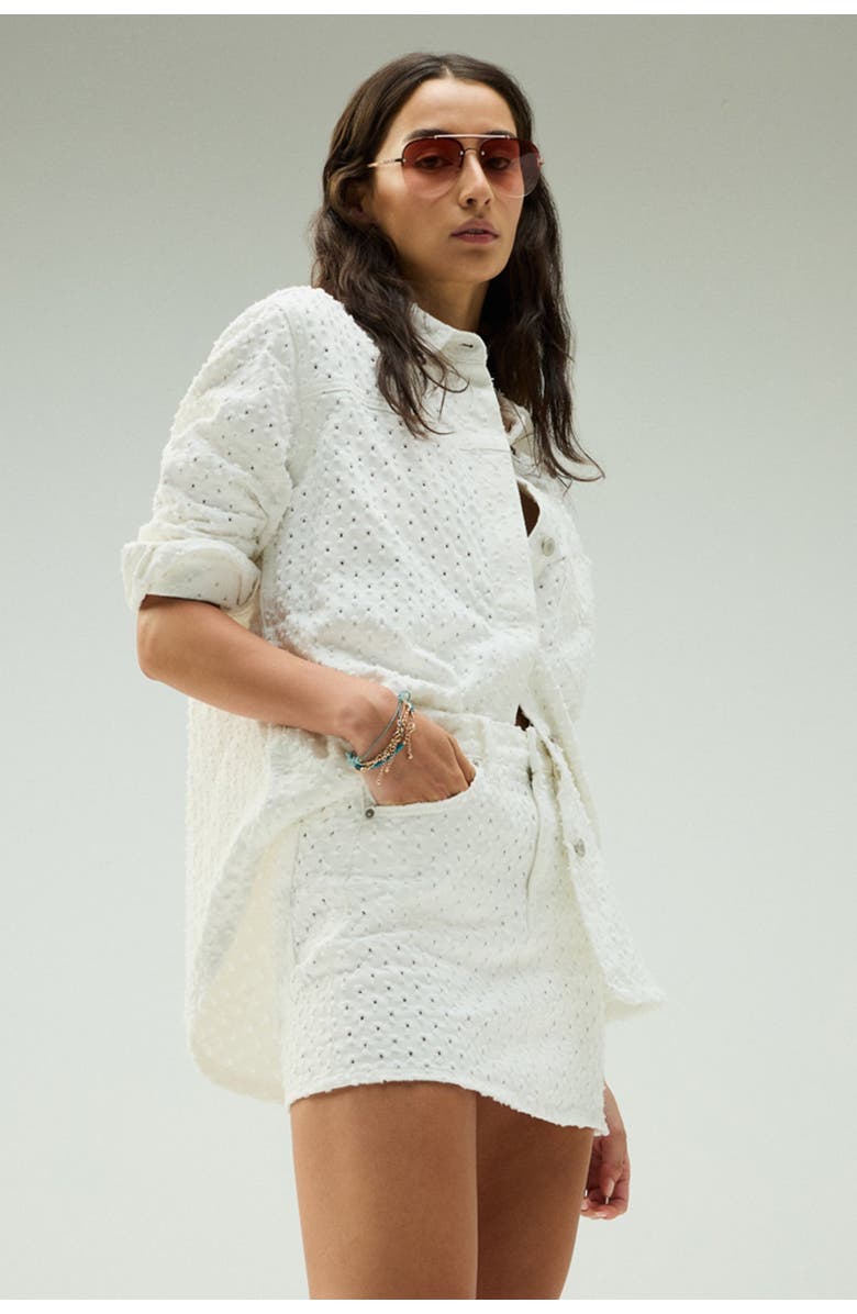 Hudson Jeans The Viper Skirt, Main, color, Tattered White