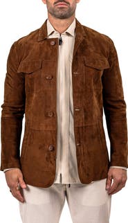 Maceoo Slim Fit Lambskin Suede Jacket