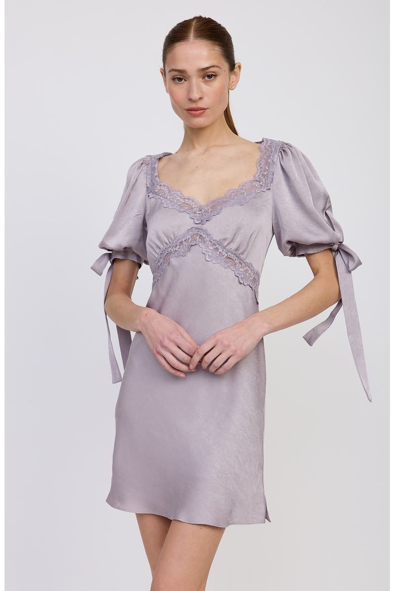 Aracella Puff Sleeve Minidress, Alternate, color, LAVENDER