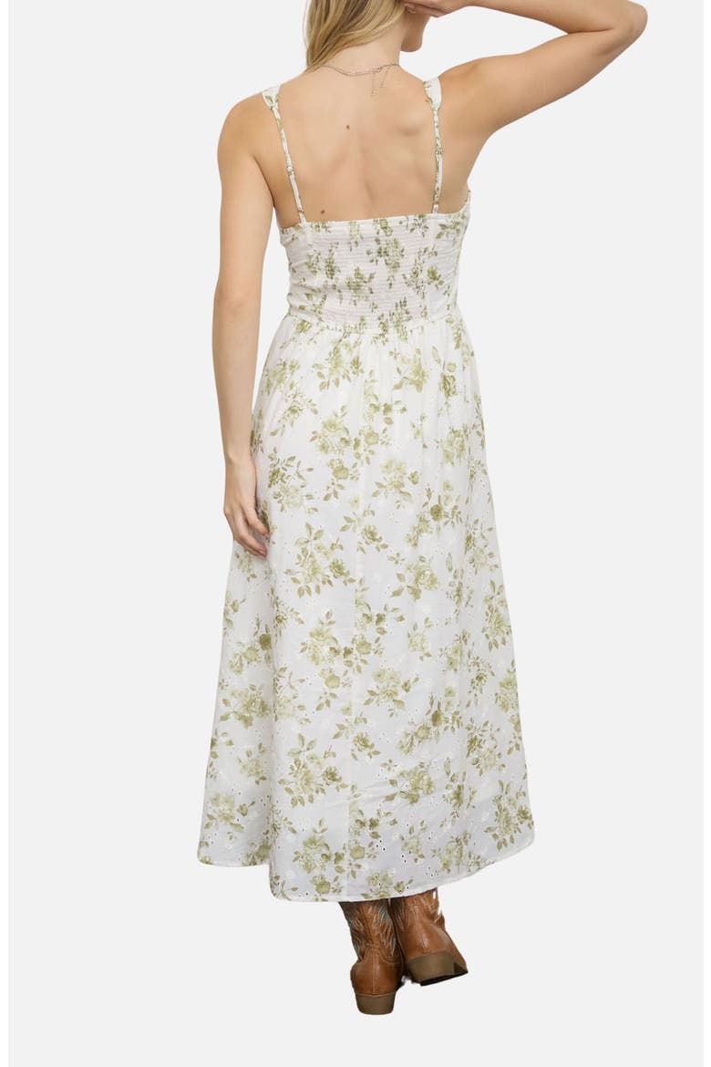 Eyelet Sleeveless Maxi Dress, Alternate, color, OLIVE