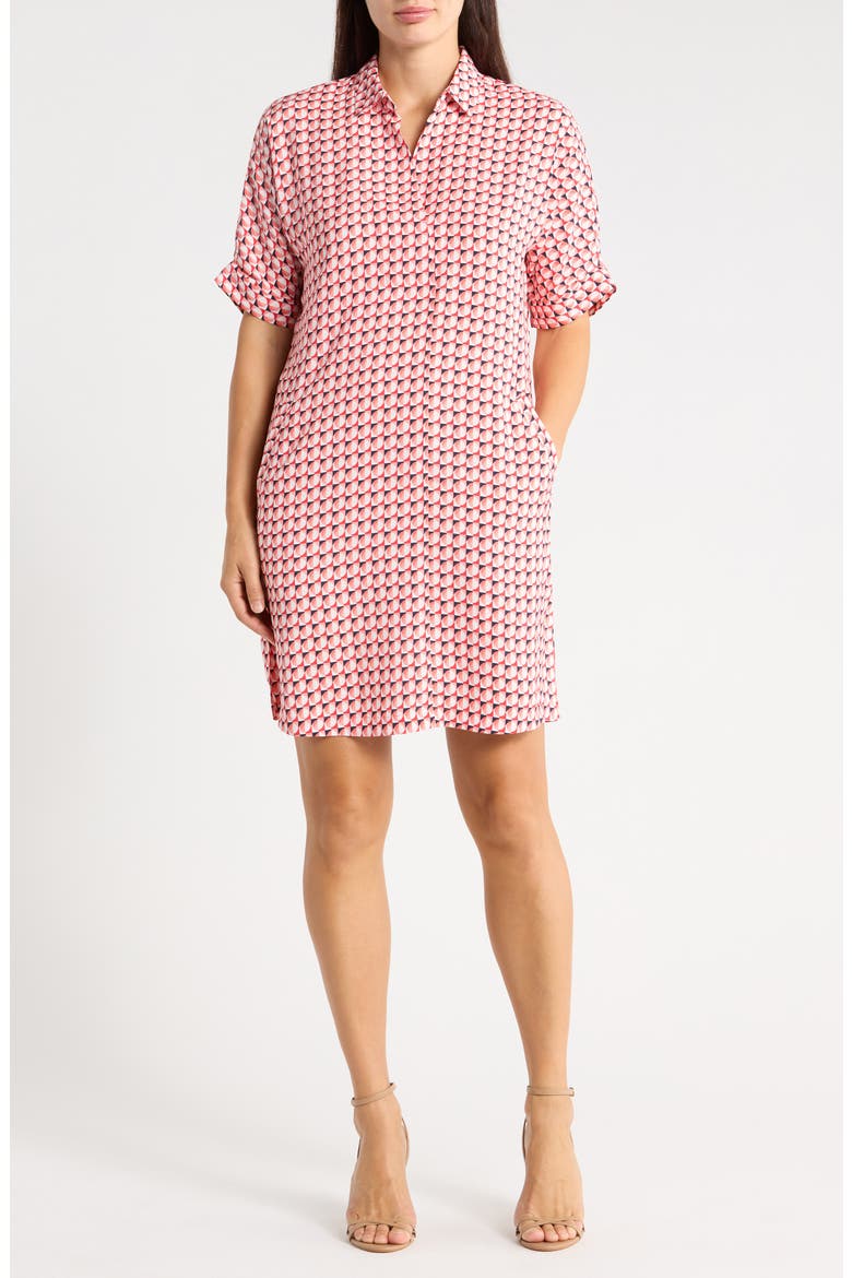 Geo Print Devon Polo Dress, Main, color, PINK MULTI