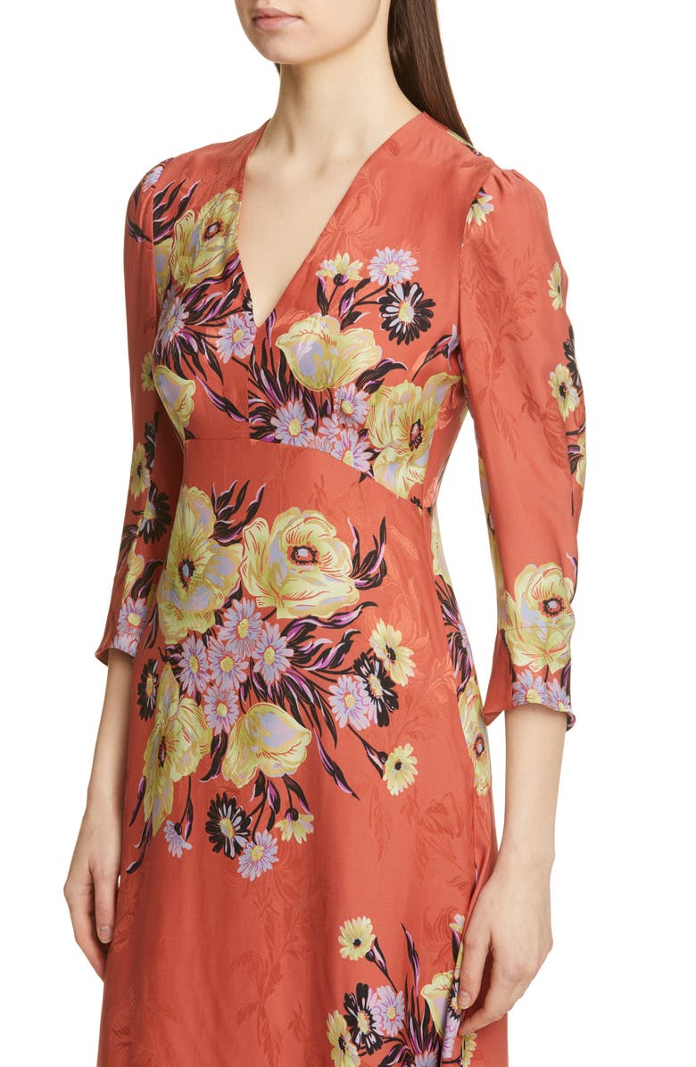 Etro Floral Jacquard A-Line Midi Dress, Alternate, color, 