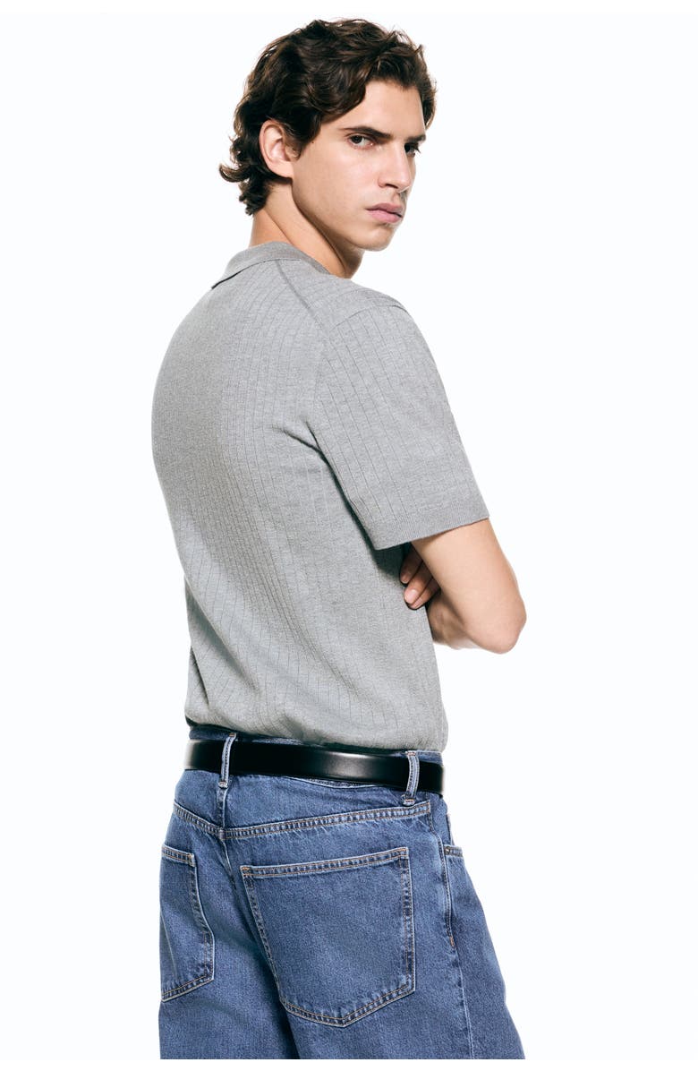 H&M Slim Fit Polo Shirt, Alternate, color, Gray