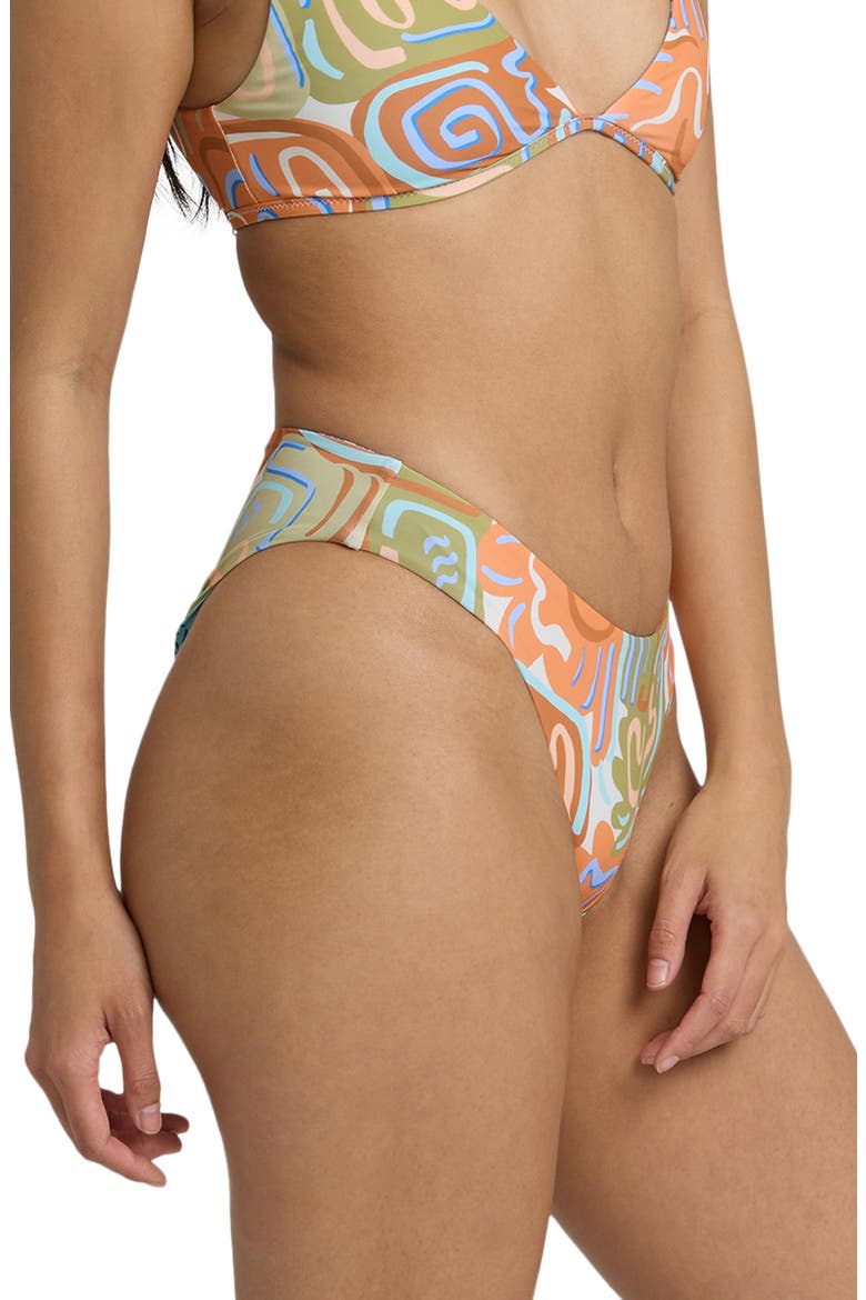 Le Surf Reversible Lowrider Bikini Bottoms, Alternate, color, ORANGE MULTI