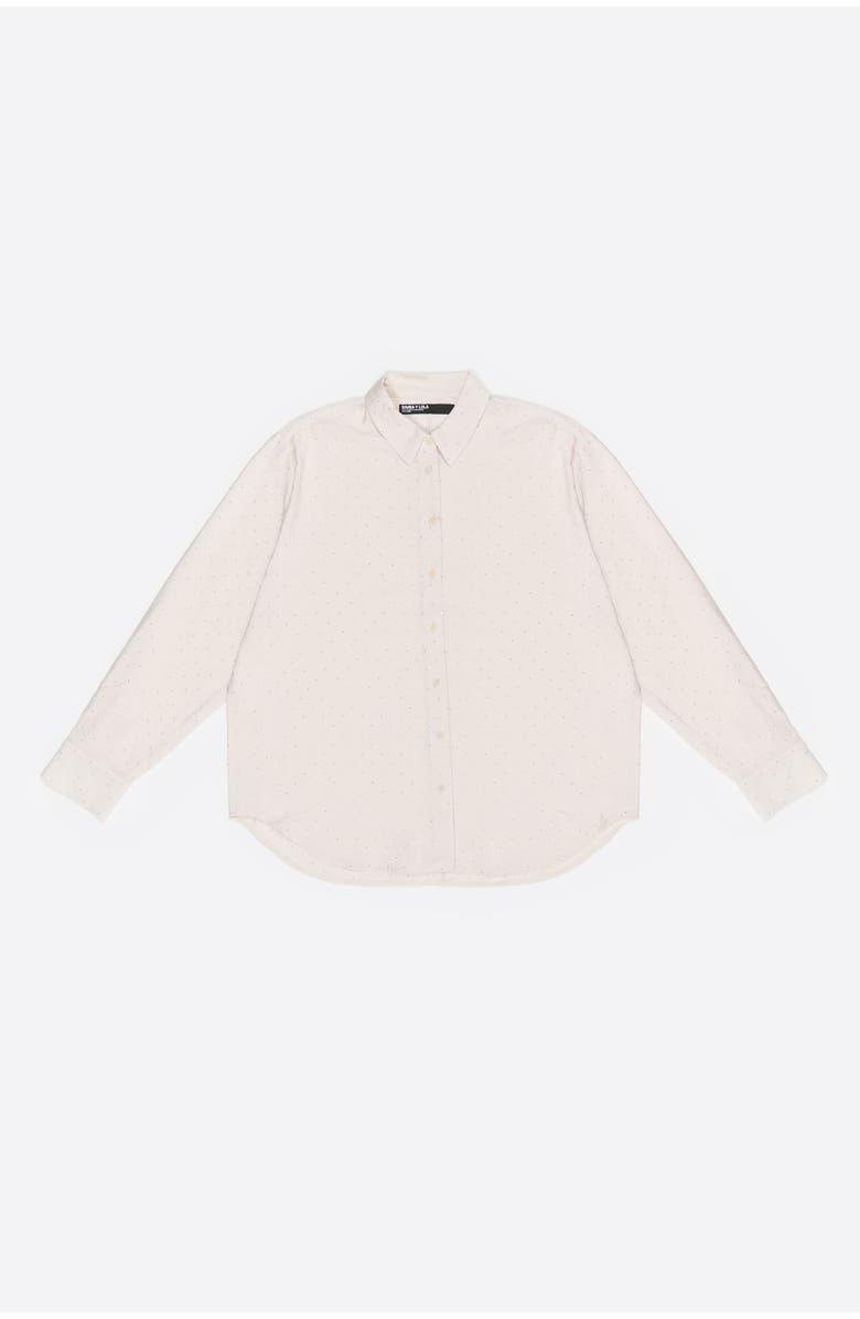 Bimba y Lola Rhinestones Boxy Shirt, Alternate, color, Ivory